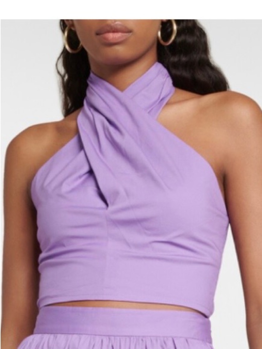 STAUD Kai Amethyst/Purple Crossover Tie Halter Top Sz  XS